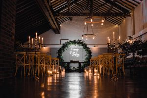 Christmas wedding in the ceremony room